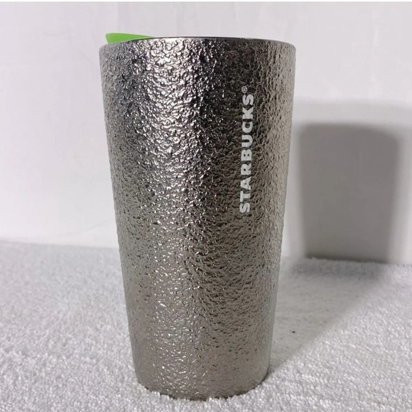 Starbucks 2023 Holiday Silver Metallic Foil  Hammered Texture Ceramic Tumbler - Picture 1 of 11
